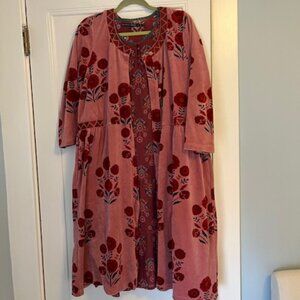 Gudrn Sjoden dress and velour duster coat set Size M